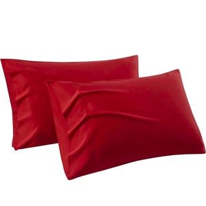 Bedsure Cooling 2 Pillow Cases (Red) Silky Soft & Breathable Pillow Covers NWOT